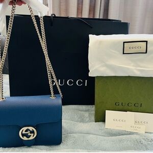 Brand NEW Blue Gucci Shoulder Bag For Sale $875